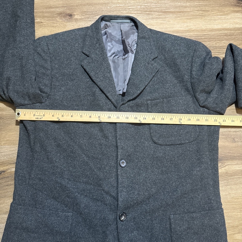 Ermenegildo Zegna Soft Black Gray Wool Cashmere Blazer Suit Coat EU 52R / US 42R - Picture 10 of 16